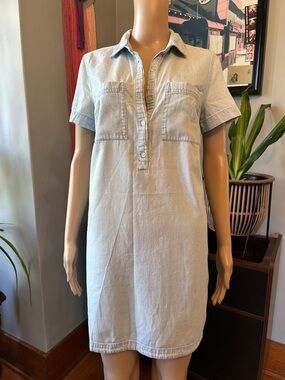 Old Navy Light Blue Denim Shirt Dress